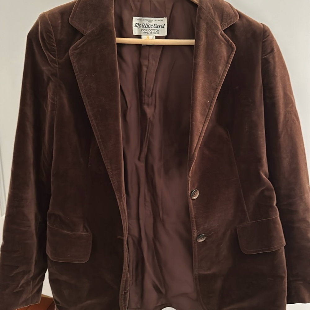 size 8 Ms. alice carol brown velvet formal jacket